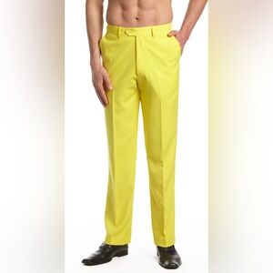 NWT Concitor Los Angeles Golf Pants Mens 30 Lemon 🍋 Yellow Flat Front Trousers 💛